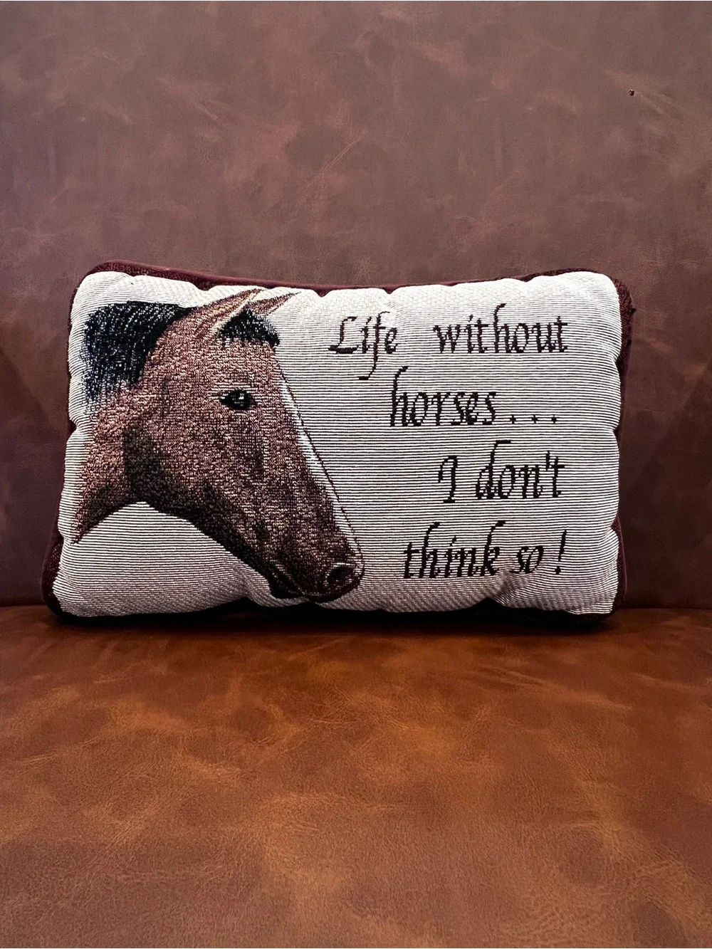 Horse Tapestry Throw Pillow 11x7